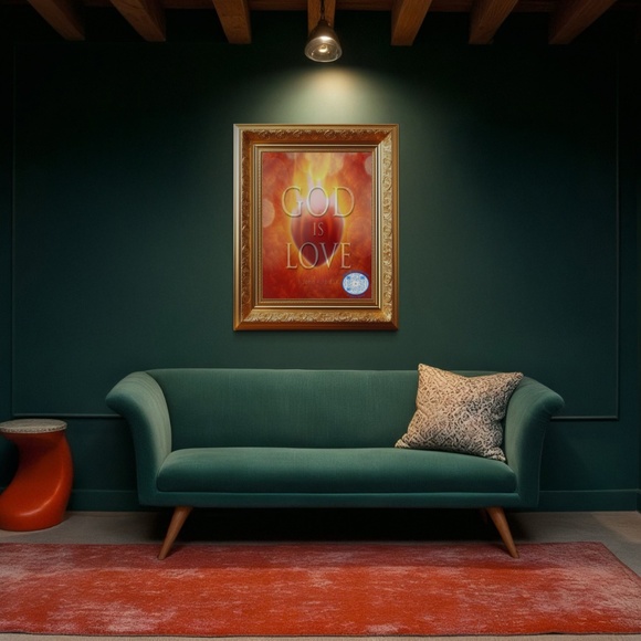 God is Love wall home art decor. 1 John 4:16 Scripture artistic depiction. - Picture 3 of 4